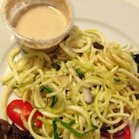 delicious raw spaghetti - the original portion was bigger, but I had already some when I remember to take a photo at Catering Raw.z in Bucharest