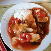 Reis 🍚 mit Tofu, Gemüse in Soße at  China Restaurant Atlantik in Zinnowitz