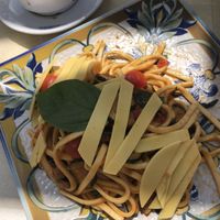 Asked for vegan pasta, this is what came out!! (Vegan cheese)  at Bar Il Gabbiano in Capri