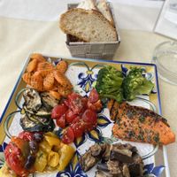 Lots of delicious veggies and bread!   at Bar Il Gabbiano in Capri