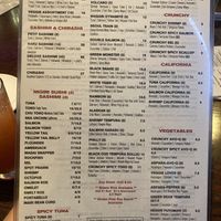 Back of menu August 2021 at Raku in Washington