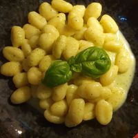 gniocci whith zucchini ricotta sauce (did not recognize the ricotta though..) at Vegitalian in Salzburg