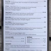 Menu back at Forge Wood Fired Pizza in Castlegregory