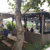 Outdoor seating at Forge Wood Fired Pizza in Castlegregory