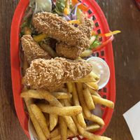 Vegan chicken and chips basket   at Sea Shanty  in Holyhead