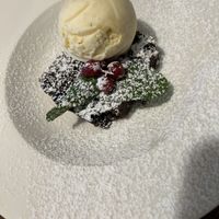 Vegan Christmas pudding with vegan ice cream   at Sea Shanty  in Holyhead
