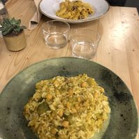 risotto e pasta vegan squisiti, ci siamo tornati anche la sera ma purtroppo non meritava altrettanto e costava di piú  at Idem Con Patate in Turin