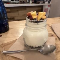 peach and cookie crumble dessertt  at Idem Con Patate in Turin