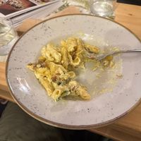 Pasta Cabonara was great. With a gluten free optionn  at Idem Con Patate in Turin