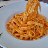 Tomato pesto pasta at Okapi Grill in Menorca