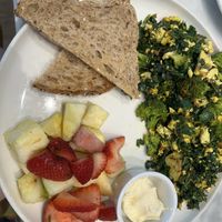 Tofu scramble with fruit  at Spring Cafe Aspen in New York City