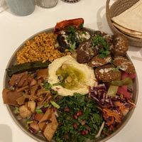 Vegan chef’s plate  at Baladi in Brussels