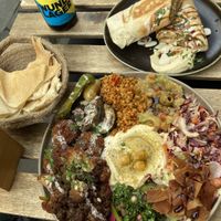 Sharma, and platter   at Baladi in Brussels