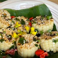 Corn with Sesame Oil and Vegan Fish Sauce at Casa Jasmine in San Cristobal De Las Casas