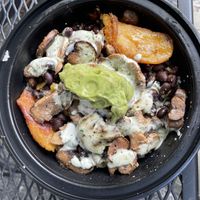 Santiago bowl with mojo mushrooms at Cousins Cuban Cafe in Black Mountain