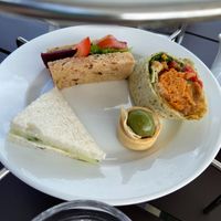 Vegan afternoon tea savouries  at Ashmolean Rooftop Restaurant in Oxford