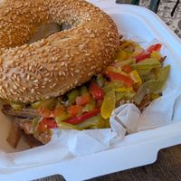 Chicken bagel at Hulis Donuts in Cape Town