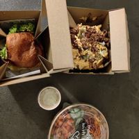 Burger, fries and bowl at Eden Jaxx - Købmagergade in Copenhagen