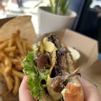 Mushroom burger  at Eden Jaxx - Købmagergade in Copenhagen