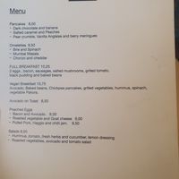 Menu at Nomad in Edinburgh