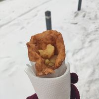 Potato salad at Scovergi Mica in Bucharest