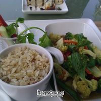 Veggie garlic dish at Amala at Prana in Koh Samui