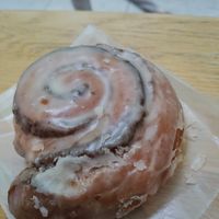 They stock Vegan coffee rolls & donuts from Beacon donuts at Dollop Coffee - Streeter in Chicago