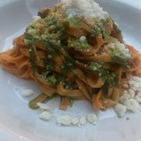 Eggplant spaghetti   at L'Ulivo in Sayulita