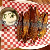 Sweet potato w vegan mayo at EsBirra Cerveceria Artesana in Ibiza