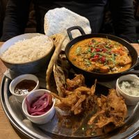 Butter Chickpea, Sweet Potato and Spinach Curry  at The George in Inveraray