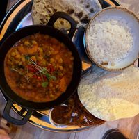 Butter chickpea, sweet potato and spinach curry  at The George in Inveraray