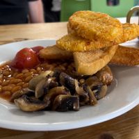 10 items vegan breakfast plus mug of coffee with oat milk  at Billy Jeans in Holywell