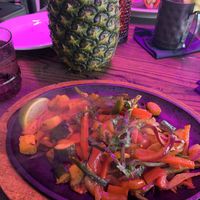 Veggie fajitas  at Pink Taco in Miami Beach