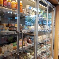 Refrigerated vegan section at BachserMärt in Zurich