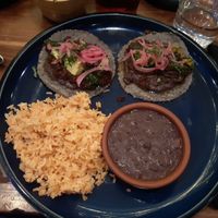 Vegan chorizo tacos platter at Barrio in San Francisco