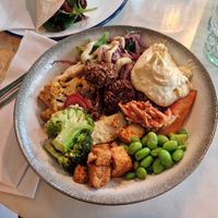 Food from the sallad bar at Mat Fra Hagen - Thomas Angells Gate in Trondheim