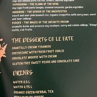 Menu   at Le Fate in Florence