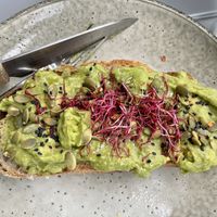 Mashed avocado on sour bread   at Nowhere in Milan