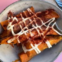 Sweet potatoes with vegan wasabi mayo  at Nowhere in Milan