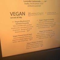 Vegan Sub-menu  at Scramble in Phoenix