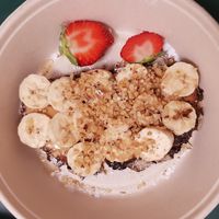 Banana bred (slice of bread topped with banana) at Palem Café in La Rochelle