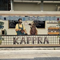 Mural at Kappra Cafe in Bangkok