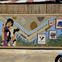 Mural at Kappra Cafe in Bangkok