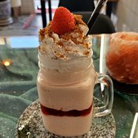 Strawberry milkshake at Kappra Cafe in Bangkok