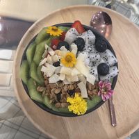 green smoothie bowl  at Kappra Cafe in Bangkok