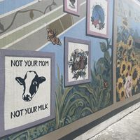 mural outsidee  at Kappra Cafe in Bangkok