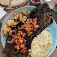 Seitan steak at Hummus 90 in Ashdot Yaakov