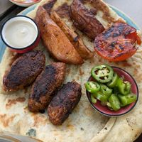 Kabbabs at Hummus 90 in Ashdot Yaakov