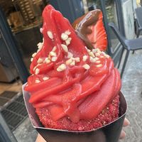 vegan strawberry trdlnik  at Chimneys Friedrichshain in Berlin