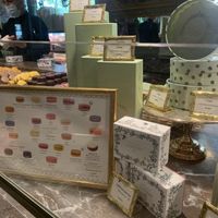 selection of macarons at Ladurée in Paris